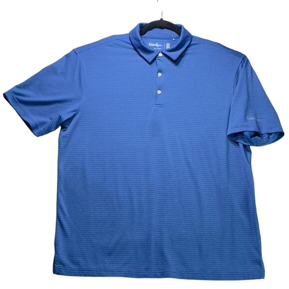 WALTER HAGEN Mens Short Sleeve Shirt Cerulean Blue Men's Size XL - Picture 2 of 8